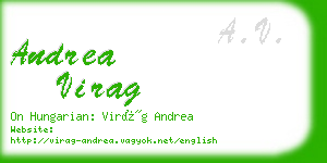 andrea virag business card